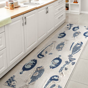 Algarve Modern Fish High-low Indoor/outdoor Area Rug